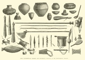 Chontaquiro印第安人的武器，陶器和家用器具 作者 爱德华·里奥（Edouard Riou）